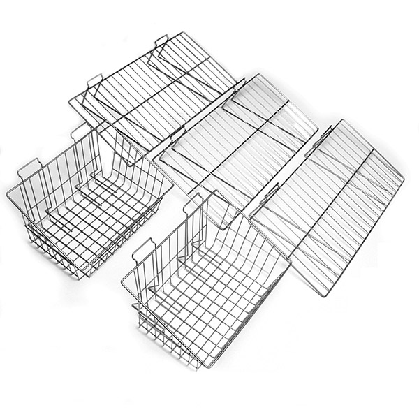 Set of 2 baskets and 3 shelves